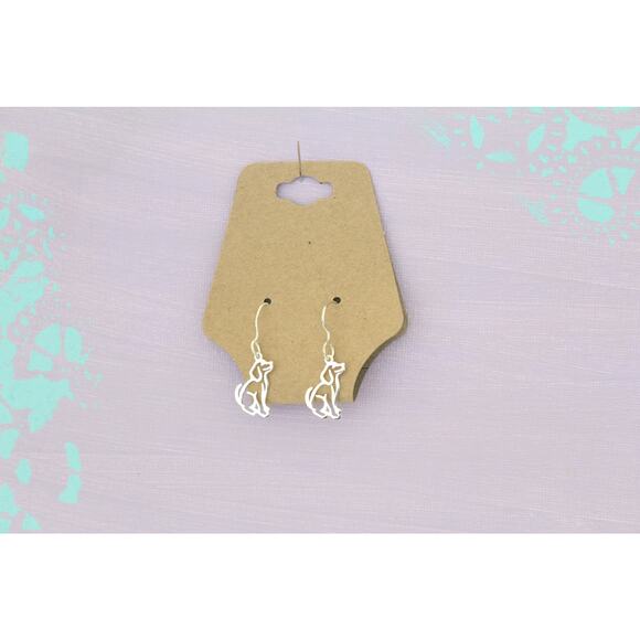 Sterling Silver Openwork Dog Earrings - Picture 3 of 4